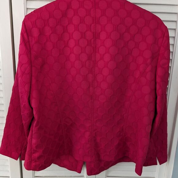 Gerry Weber Blazer Womens sz 14 Designer Waffle Weave Barbiecore Jacket Cropped - Picture 7 of 11